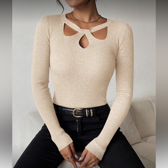Boho cutout sweater top
